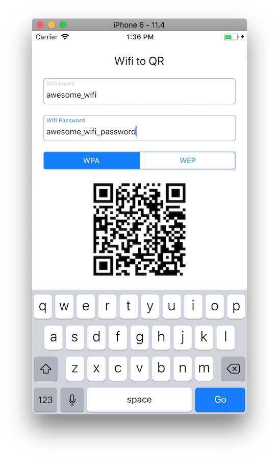 WiFi to QR Screenshot